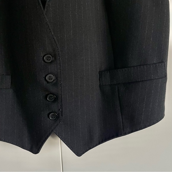 Zara Pinstripe Poly Wool Blend Vest Size M EUC - Picture 8 of 13